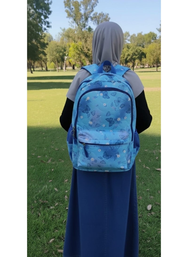 Brand Stores Patterned Backpack , perfect for School and Vacations -Blue - Image 2